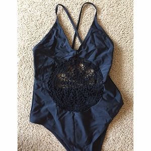 Black Crochet Bathing Suit